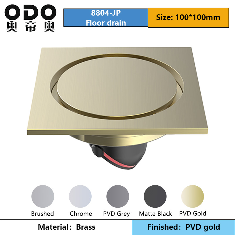 100mm Brass Gold Round Pattern Cover Drain