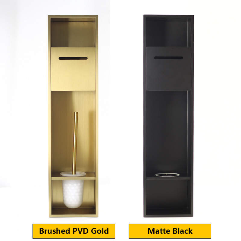 Toilet Paper Holder And Toilet Brush Niche