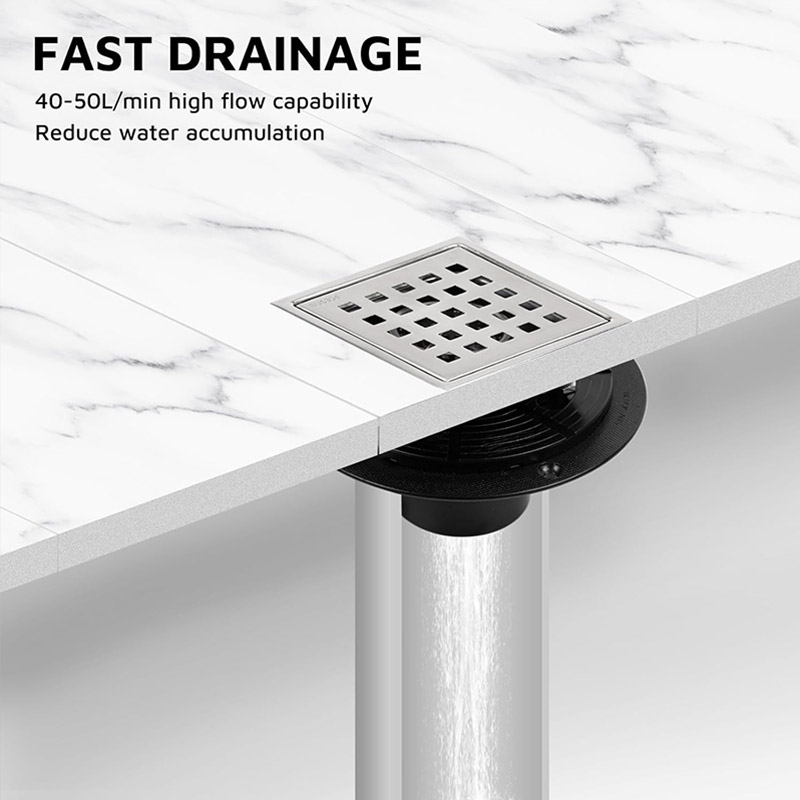 Brush Shower Drain With Flange