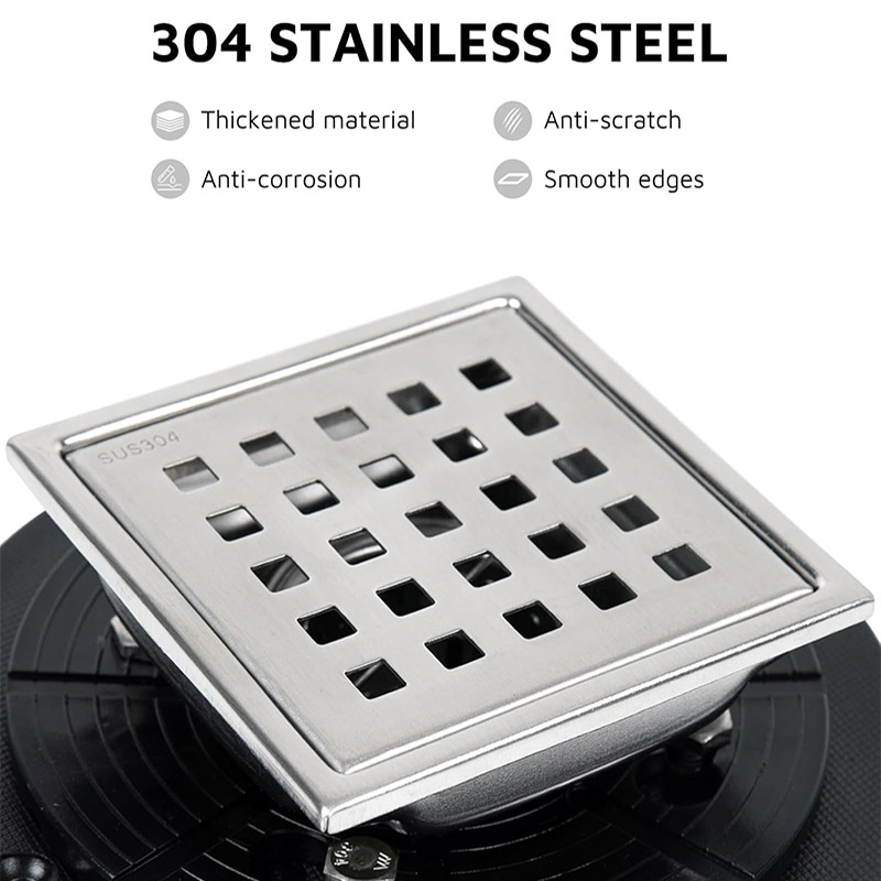 Brush Shower Drain With Flange