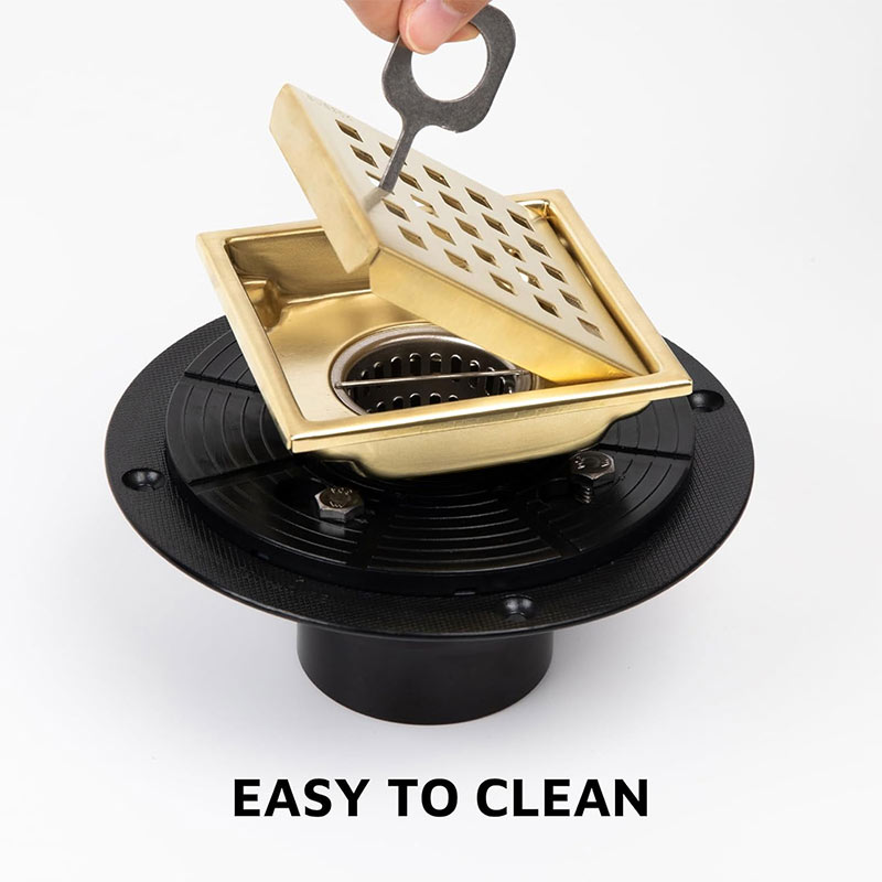 Brush Gold Stainless Steel Shower Drain Grate