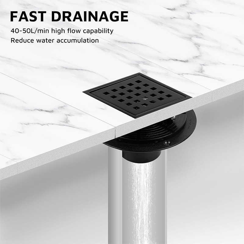 Stainless Steel Black Shower Floor Drain