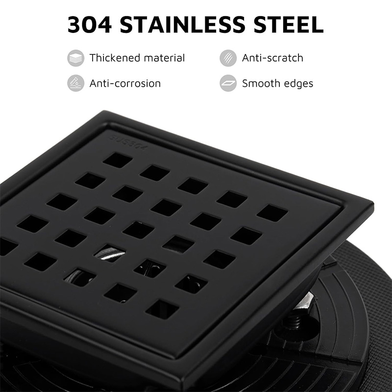 Stainless Steel Black Shower Floor Drain