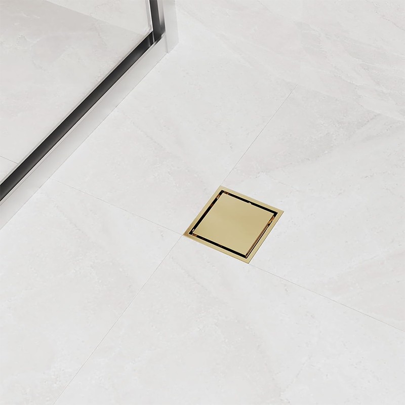 Brushed Gold Square Shower Drain