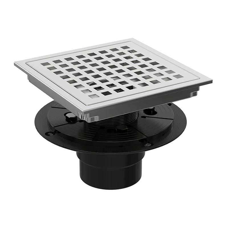 Brushed 6 Inch Square Shower Drain
