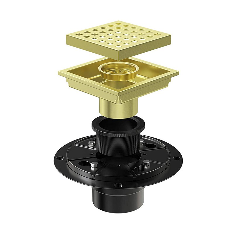 Brushed Gold Stainless Steel Shower Grate Drains