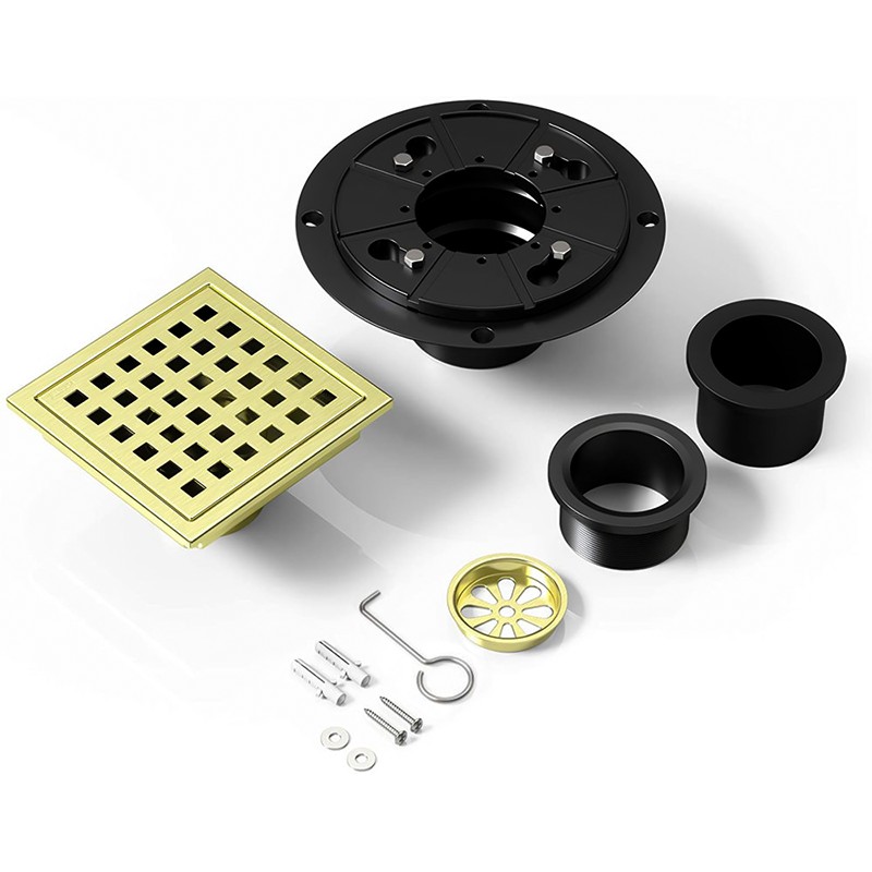 Brushed Gold Stainless Steel Shower Grate Drains