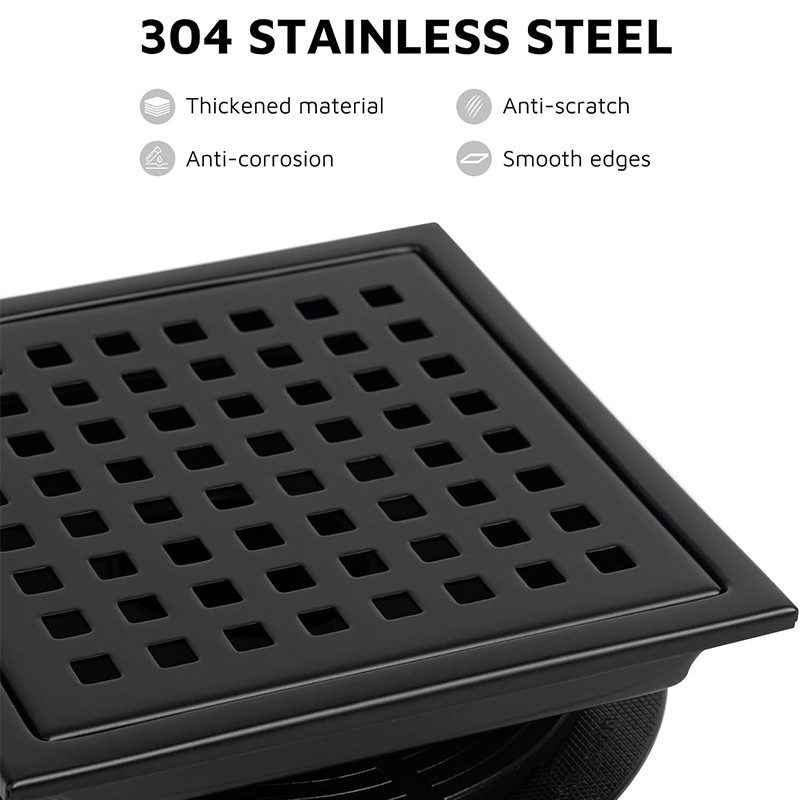 Black Floor Waste Grate