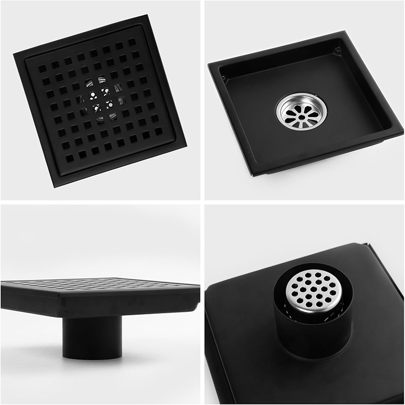 Black Floor Waste Grate