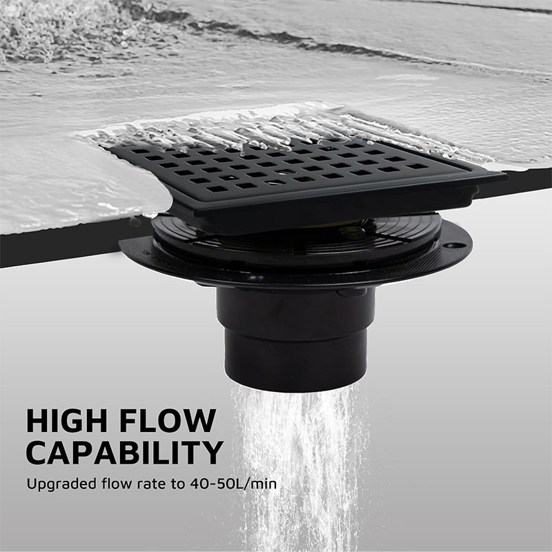 Black Floor Waste Grate