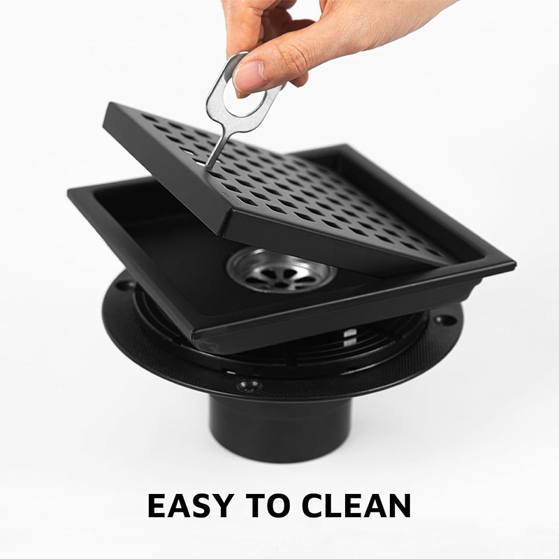 Black Floor Waste Grate
