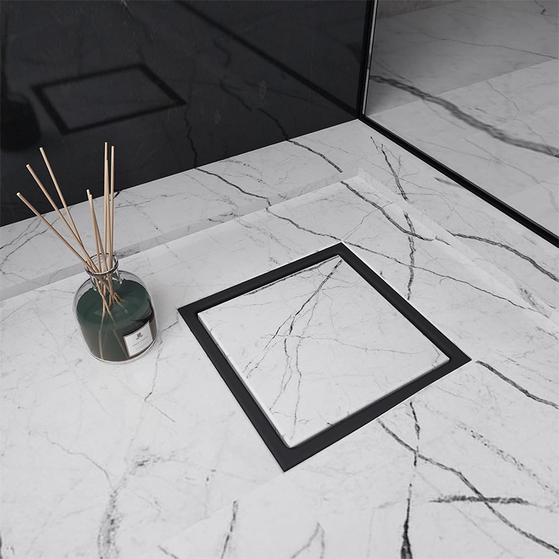 Black Square Shower Drain