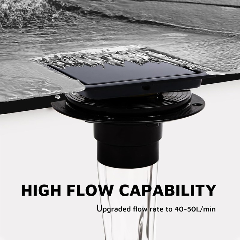 Black Square Shower Drain