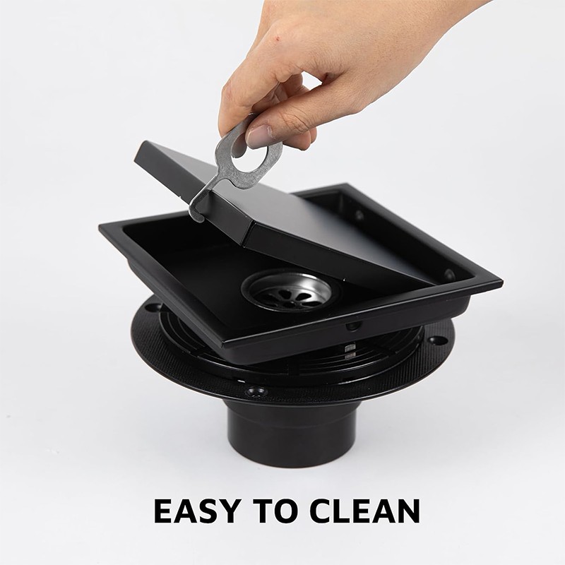 Black Square Shower Drain