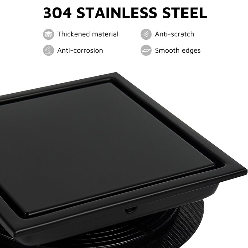 Black Square Shower Drain