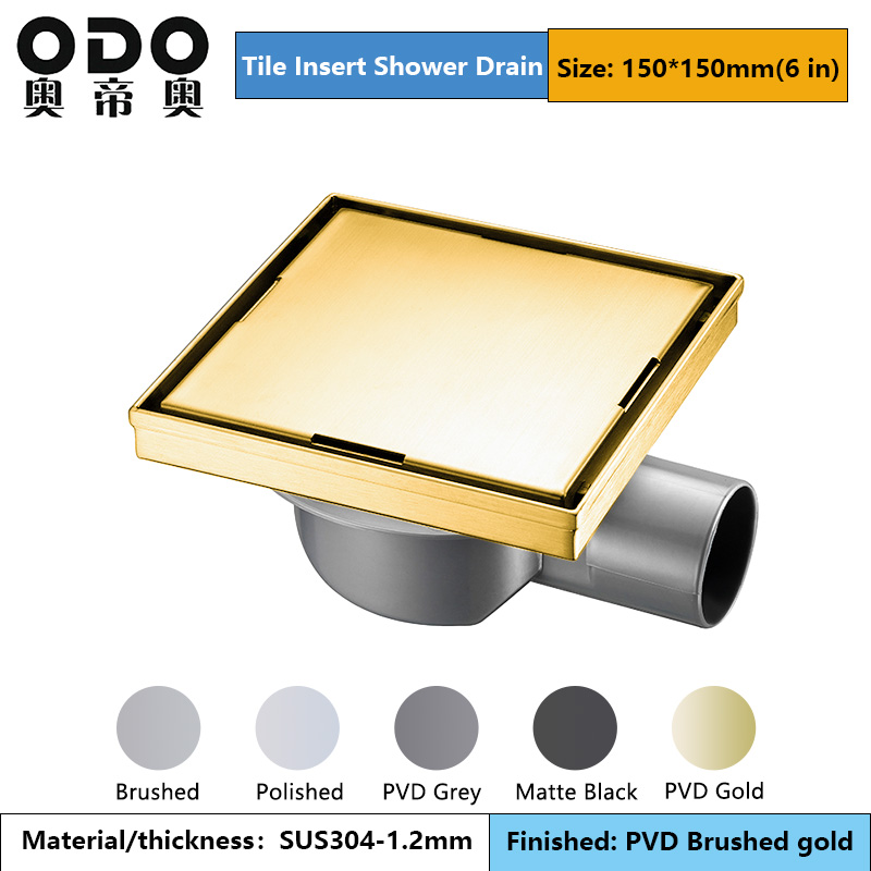 Gold Square Shower Drain