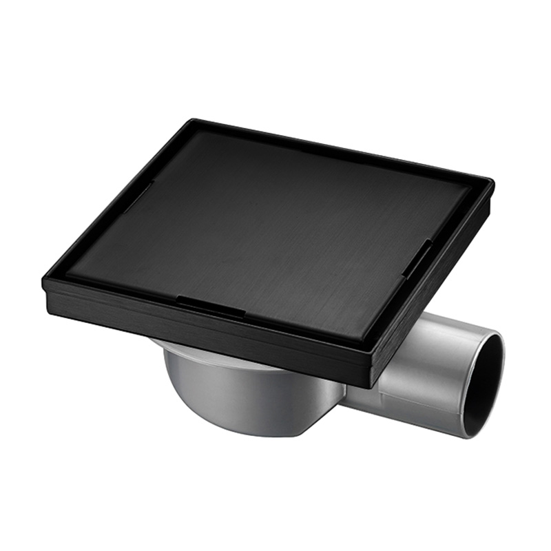 Matte Black Square Tile Floor Waste
