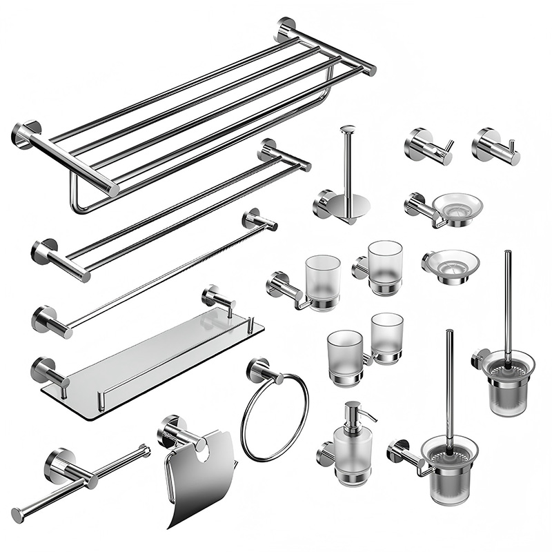 78 Series Polished Steel Bathroom Accessories Set