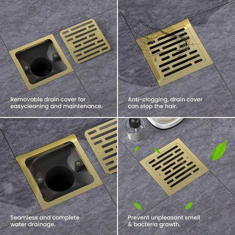 Stainless Steel Square Tile Insert Floor Grate