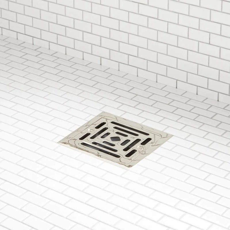 6.5inch Stainless Steel Brushed Nickel Square Shower Drain
