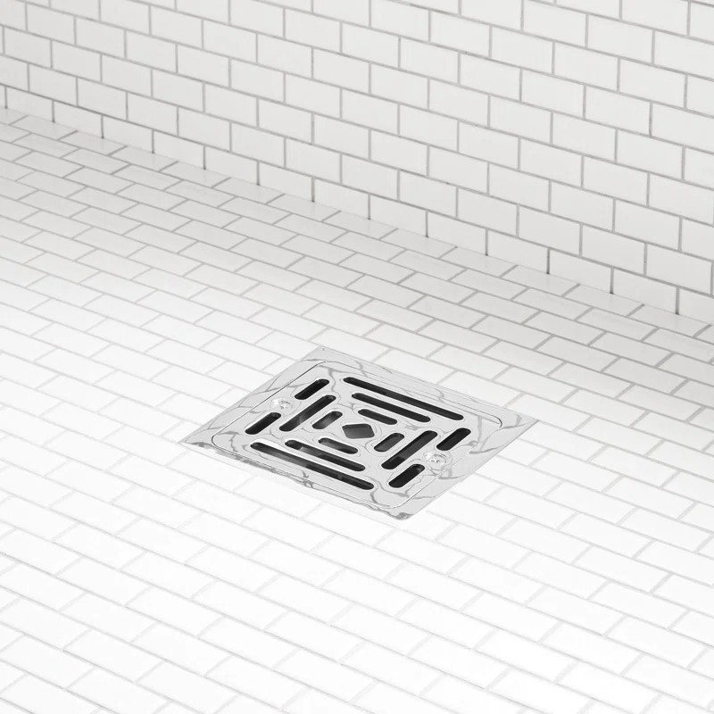 6.5inch Stainless Steel Brushed Nickel Square Shower Drain