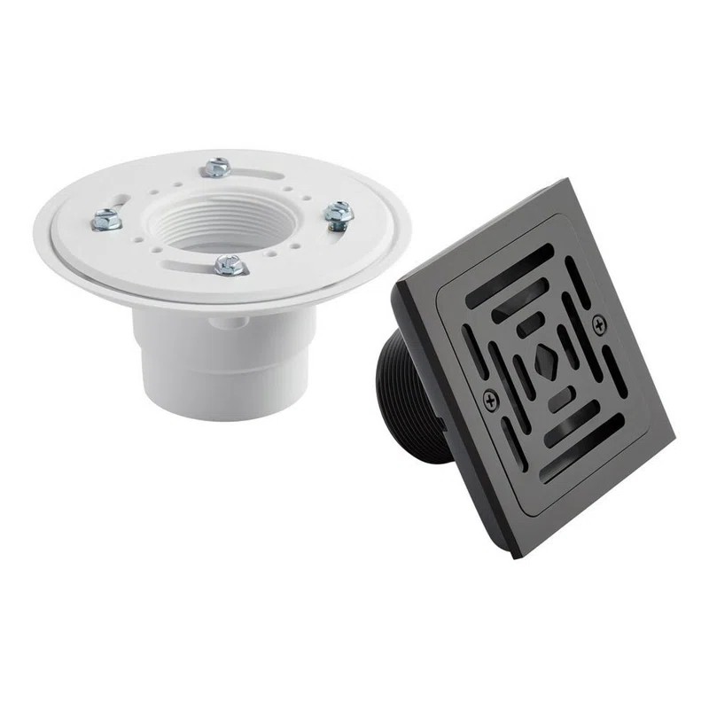 6.5inch Stainless Steel Brushed Nickel Square Shower Drain