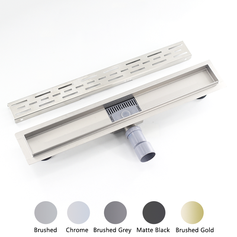 Brushed Gold Side Outlet Linear Shower Drain for Shower Rooms