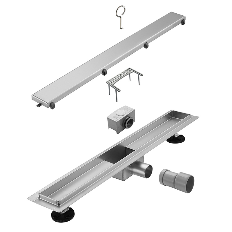 Horizontal Side-Outlet Stainless Steel Linear Shower Drain
