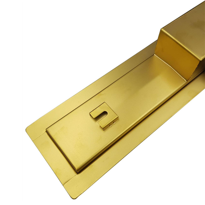 Brushed-Gold Concealed-Slot Linear Drain Shower Pan