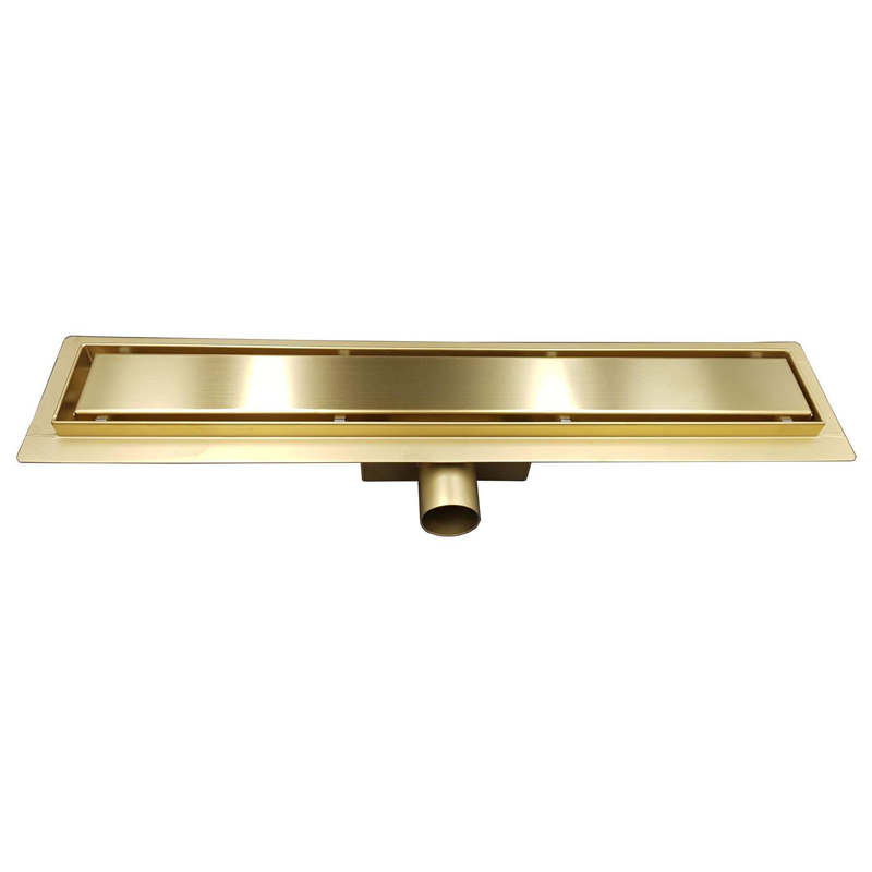Brushed-Gold Concealed-Slot Linear Drain Shower Pan