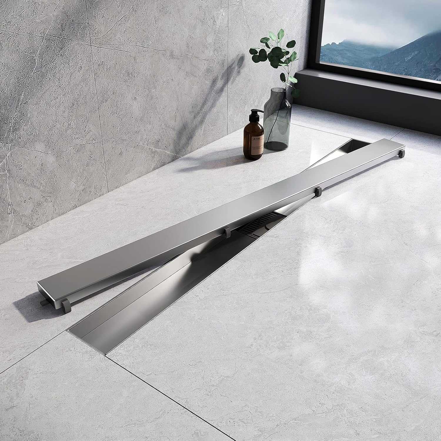 80cm Black Linear Shower Drain Bulk Supply