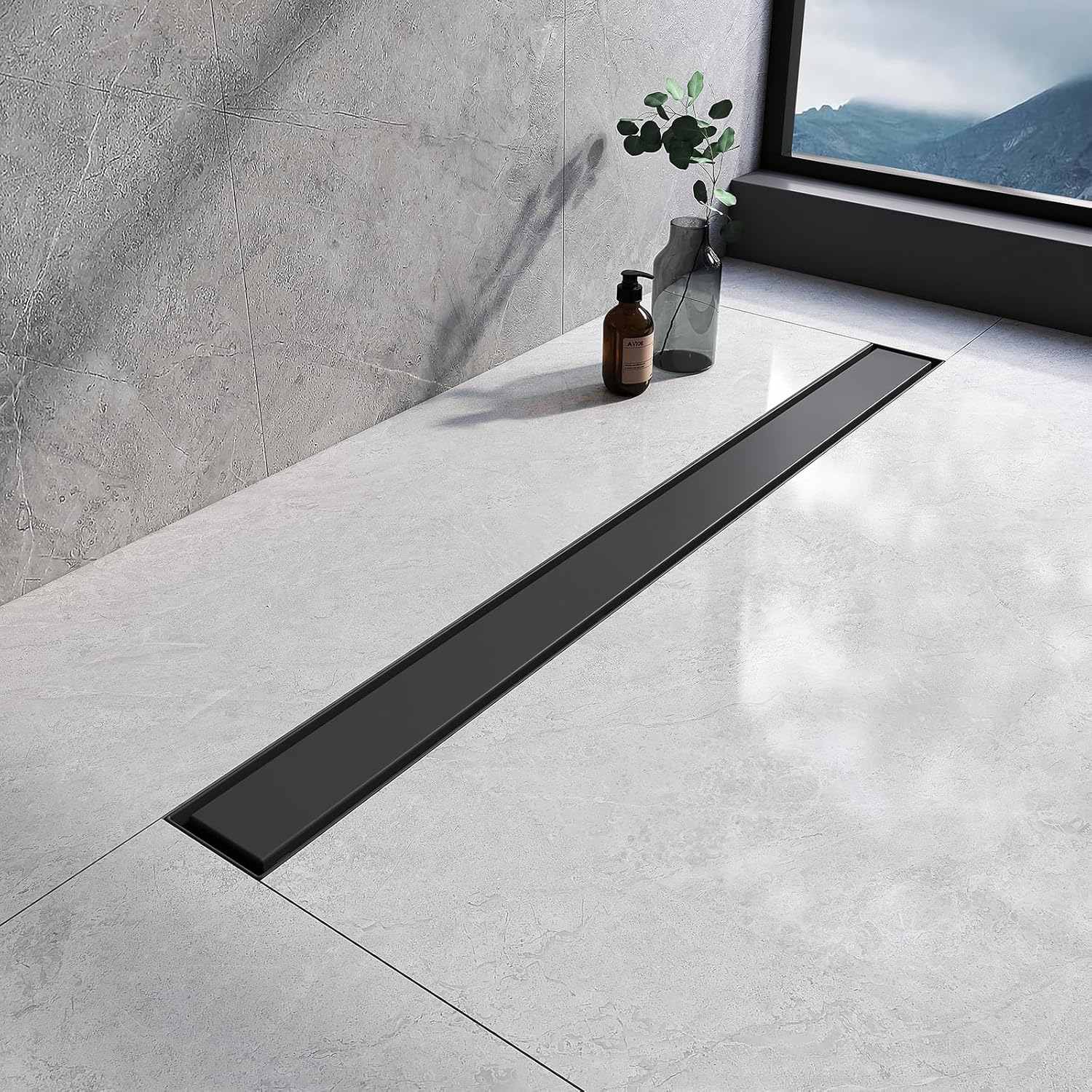 80cm Black Linear Shower Drain Bulk Supply