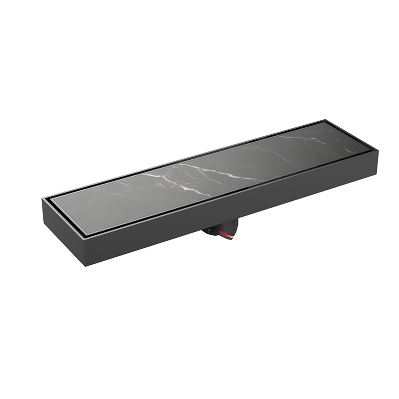 30cm Invisible Matt Black Shower Drain