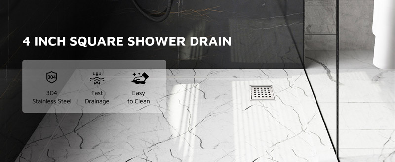 Brush Shower Drain With Flange