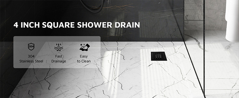 Stainless Steel Black Shower Floor Drain
